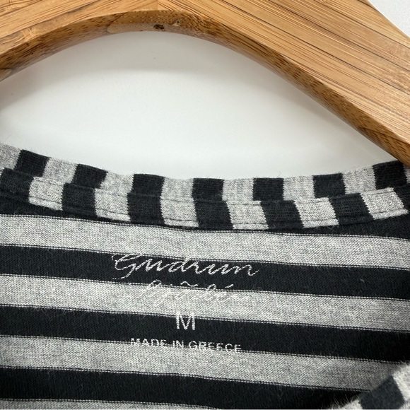 Gudrun Sjoden Organic Cotton Striped Essential Top in Black Grey Size M - Picture 3 of 9